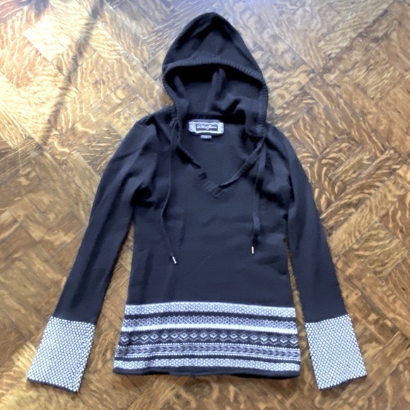 Guess Jeans Black & White Hoodie Sweater- Size M - Picture 6 of 13